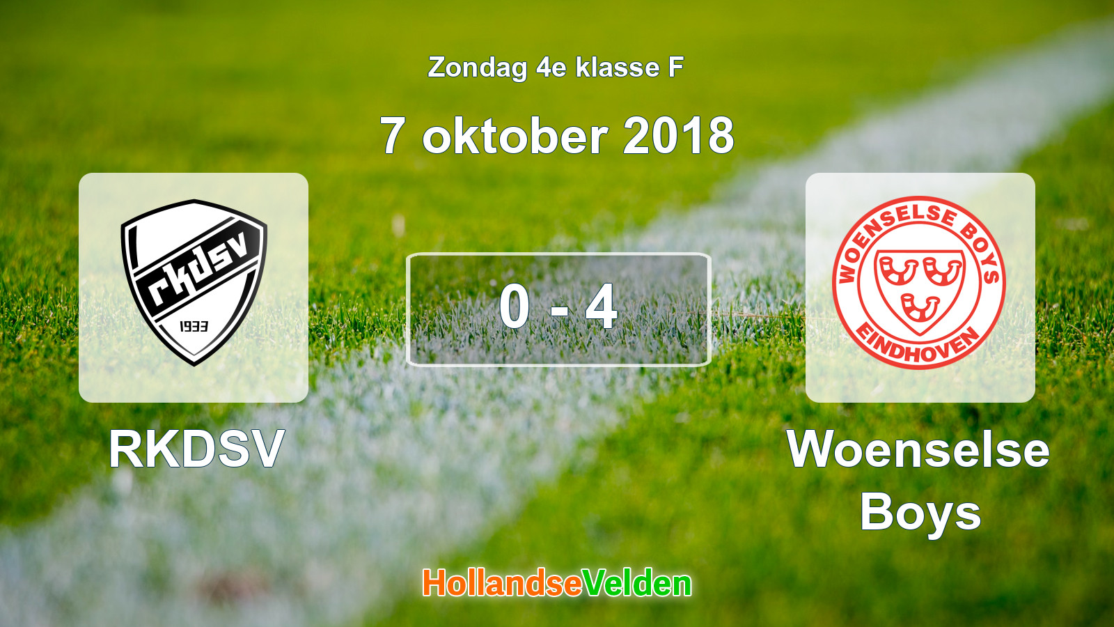 Gespeelde wedstrijd: RKDSV - Woenselse Boys 0 - 4 (7 oktober 2018)