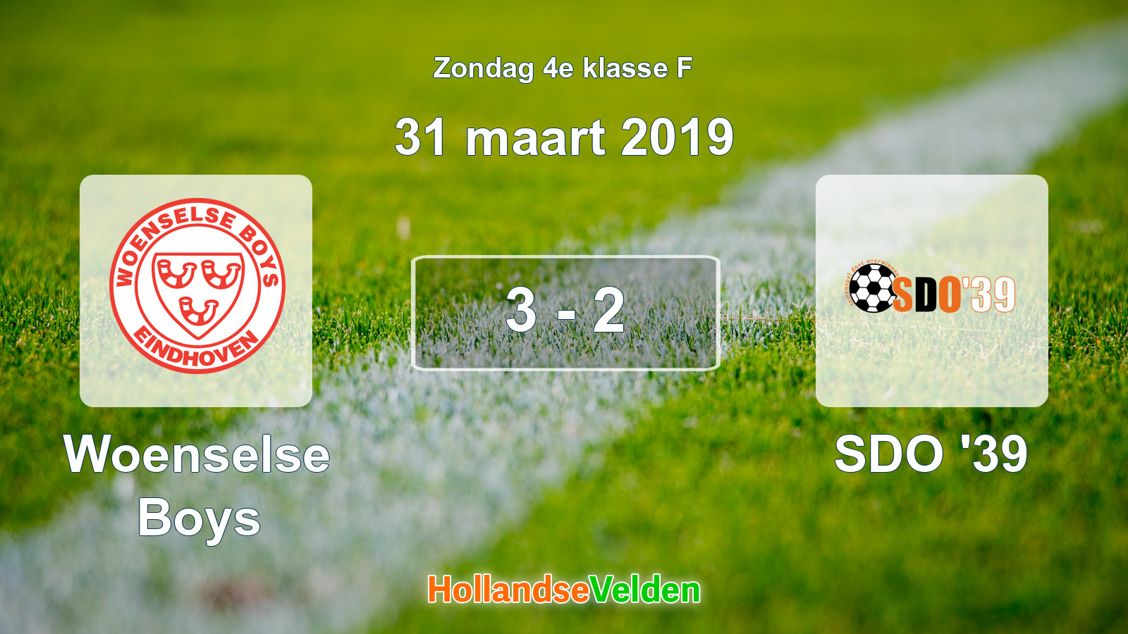 Gespeelde wedstrijd: Woenselse Boys - SDO '39 3 - 2 (31 maart 2019)
