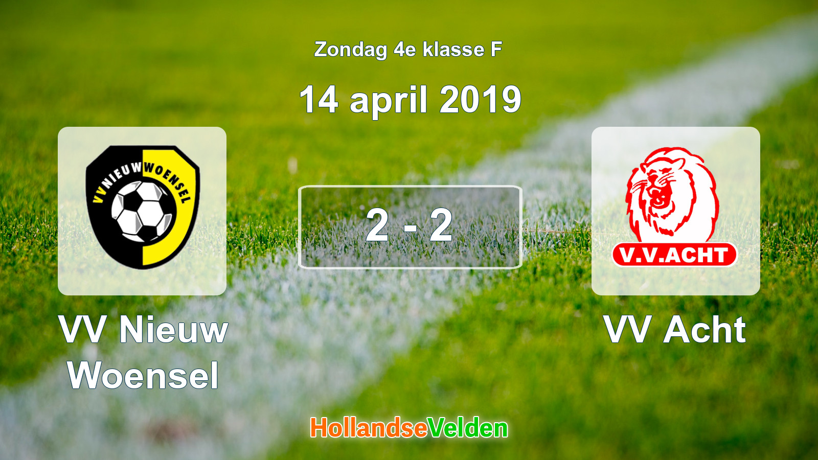 Gespeelde wedstrijd: VV Nieuw Woensel - VV Acht 2 - 2 (14 april 2019)