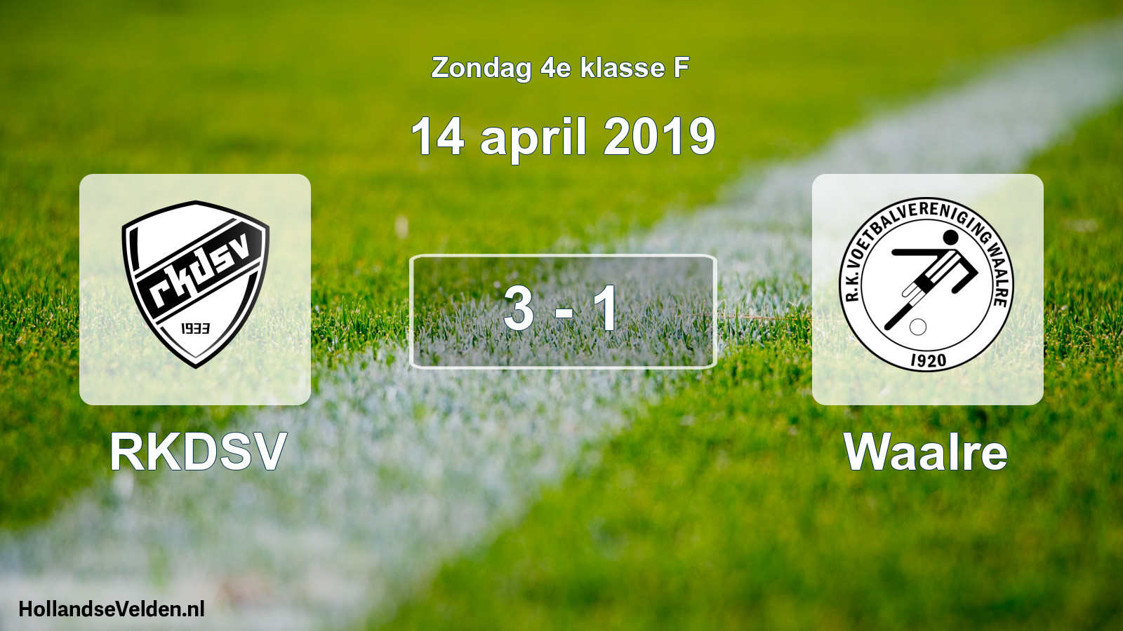 Gespeelde wedstrijd: RKDSV - Waalre 3 - 1 (14 april 2019)