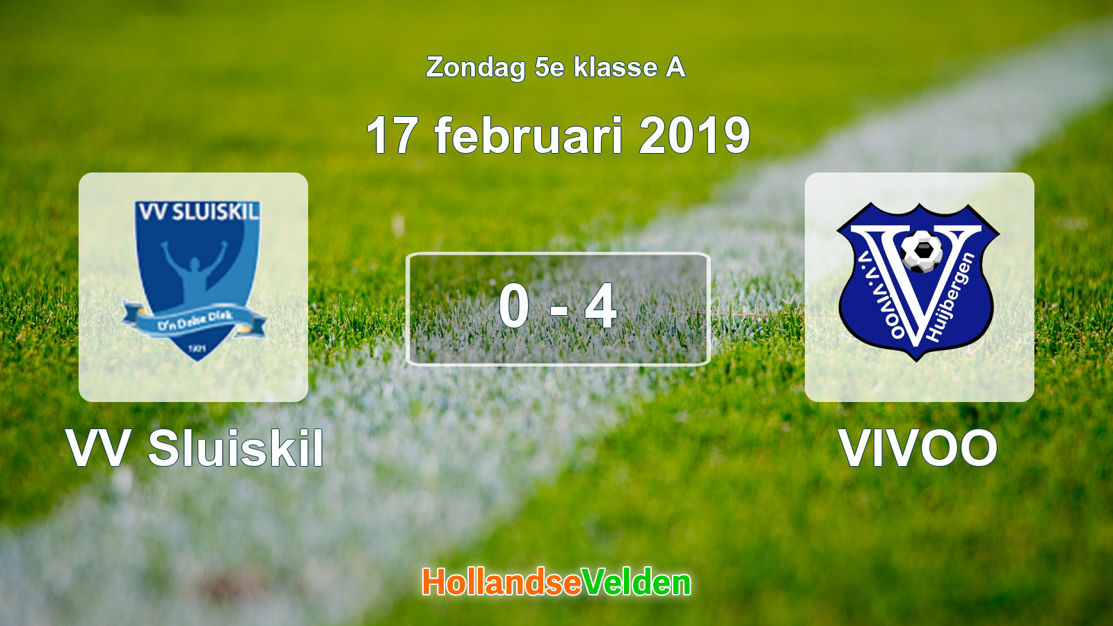 Gespeelde wedstrijd: VV Sluiskil - VIVOO 0 - 4 (17 februari 2019)
