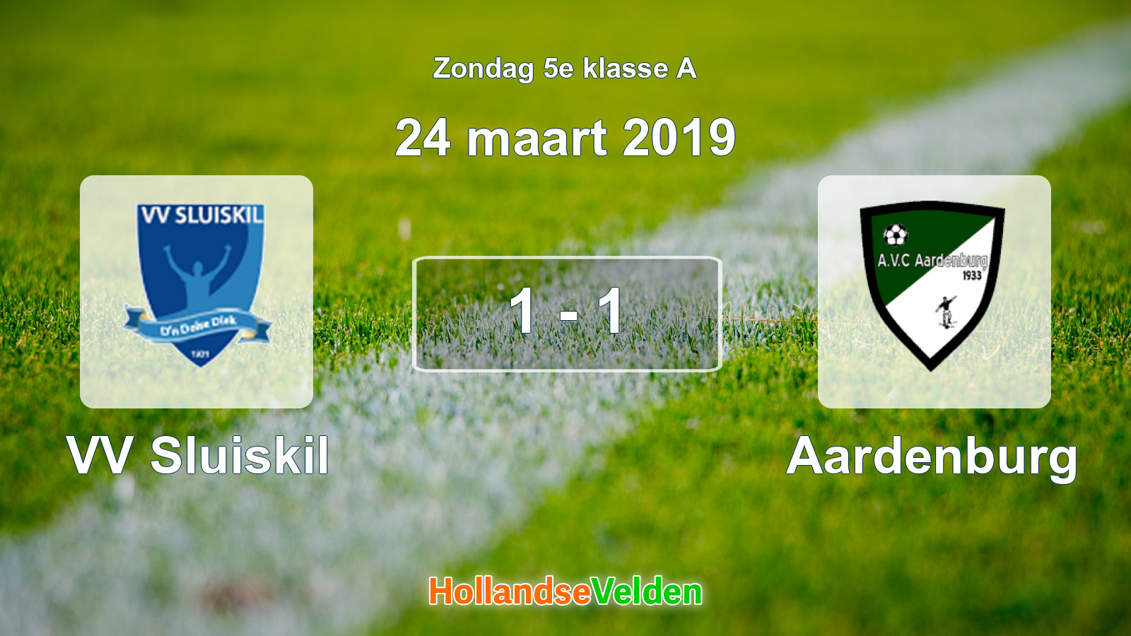 Gespeelde wedstrijd: VV Sluiskil - Aardenburg 1 - 1 (24 maart 2019)