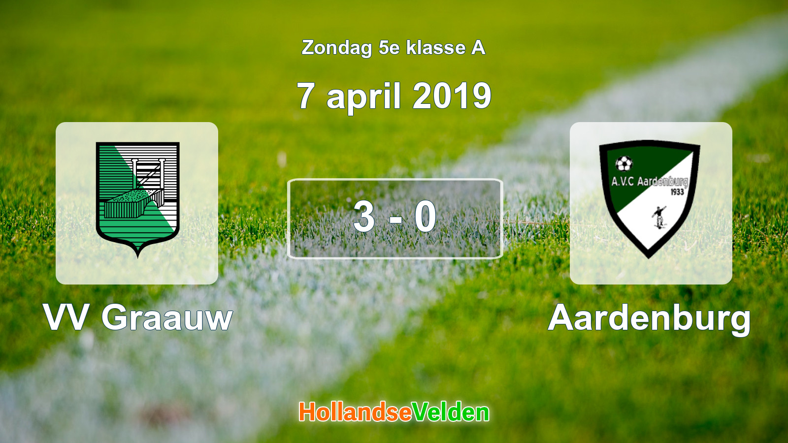 Gespeelde wedstrijd: VV Graauw - Aardenburg 3 - 0 (7 april 2019)