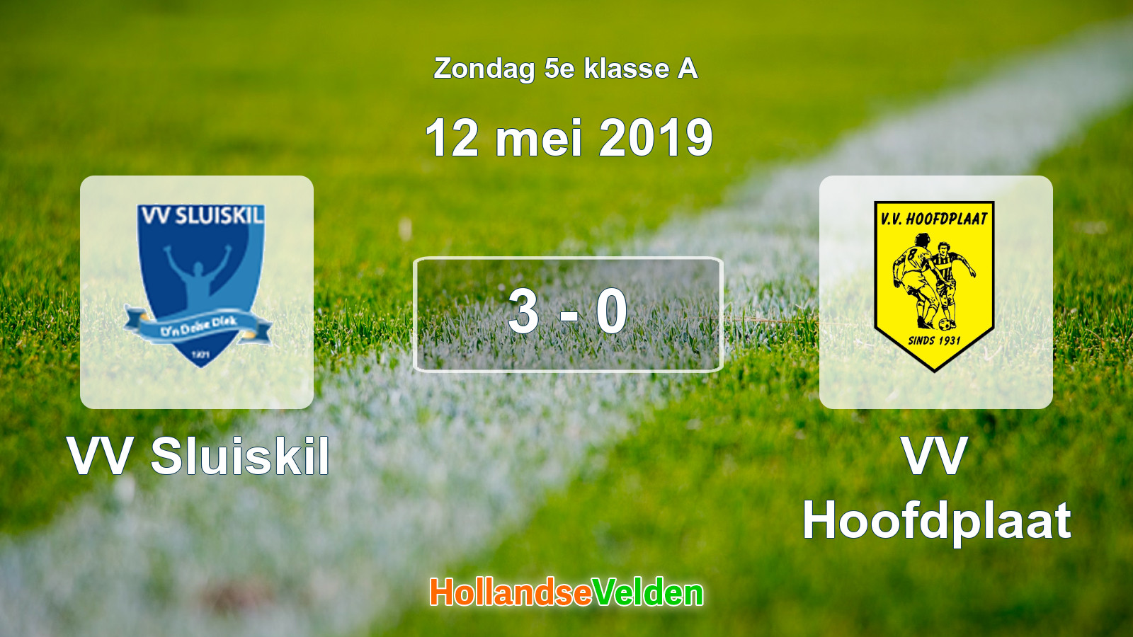 Gespeelde wedstrijd: VV Sluiskil - VV Hoofdplaat 3 - 0 (12 mei 2019)