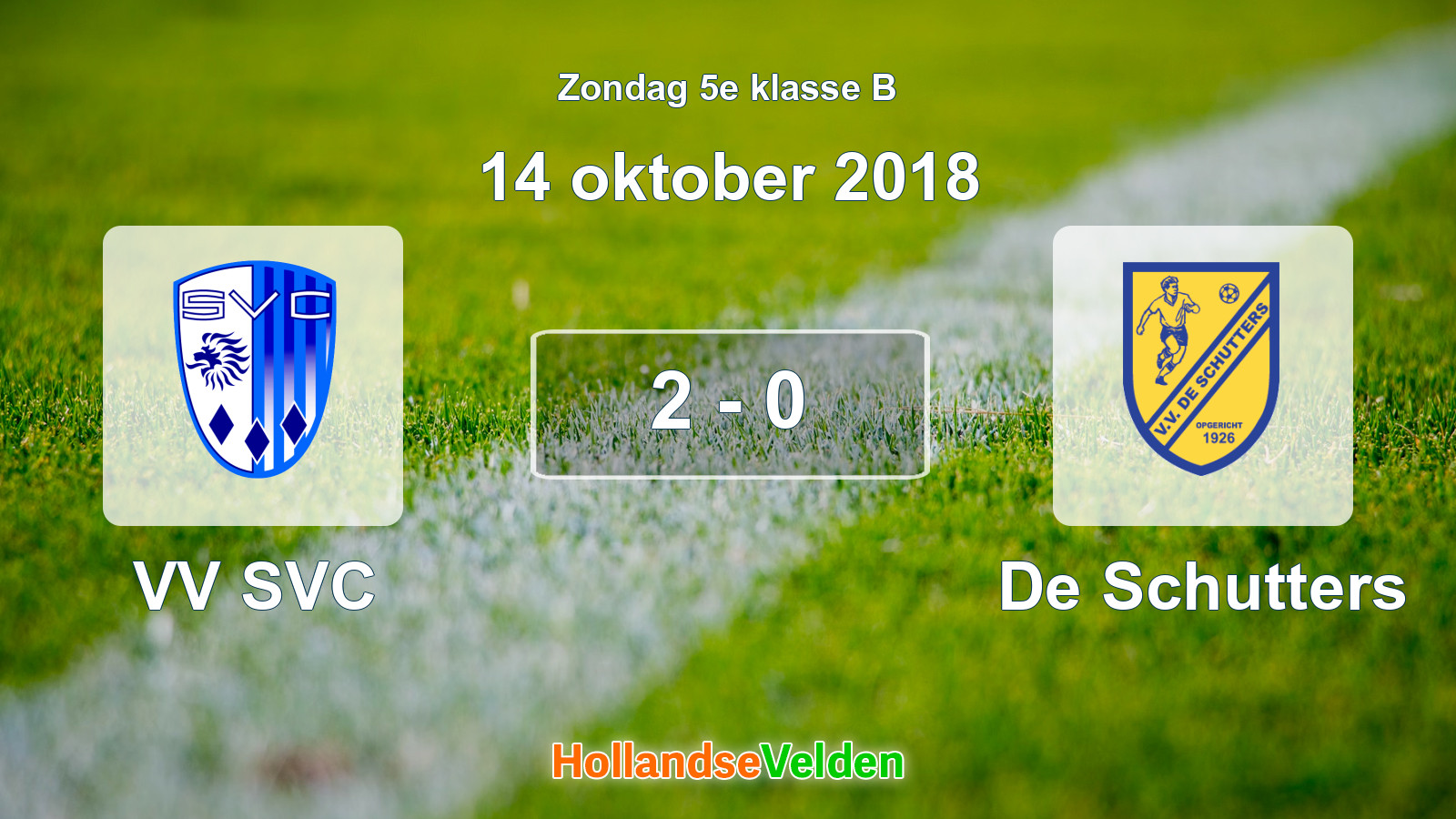 Gespeelde wedstrijd: VV SVC - De Schutters 2 - 0 (14 oktober 2018)