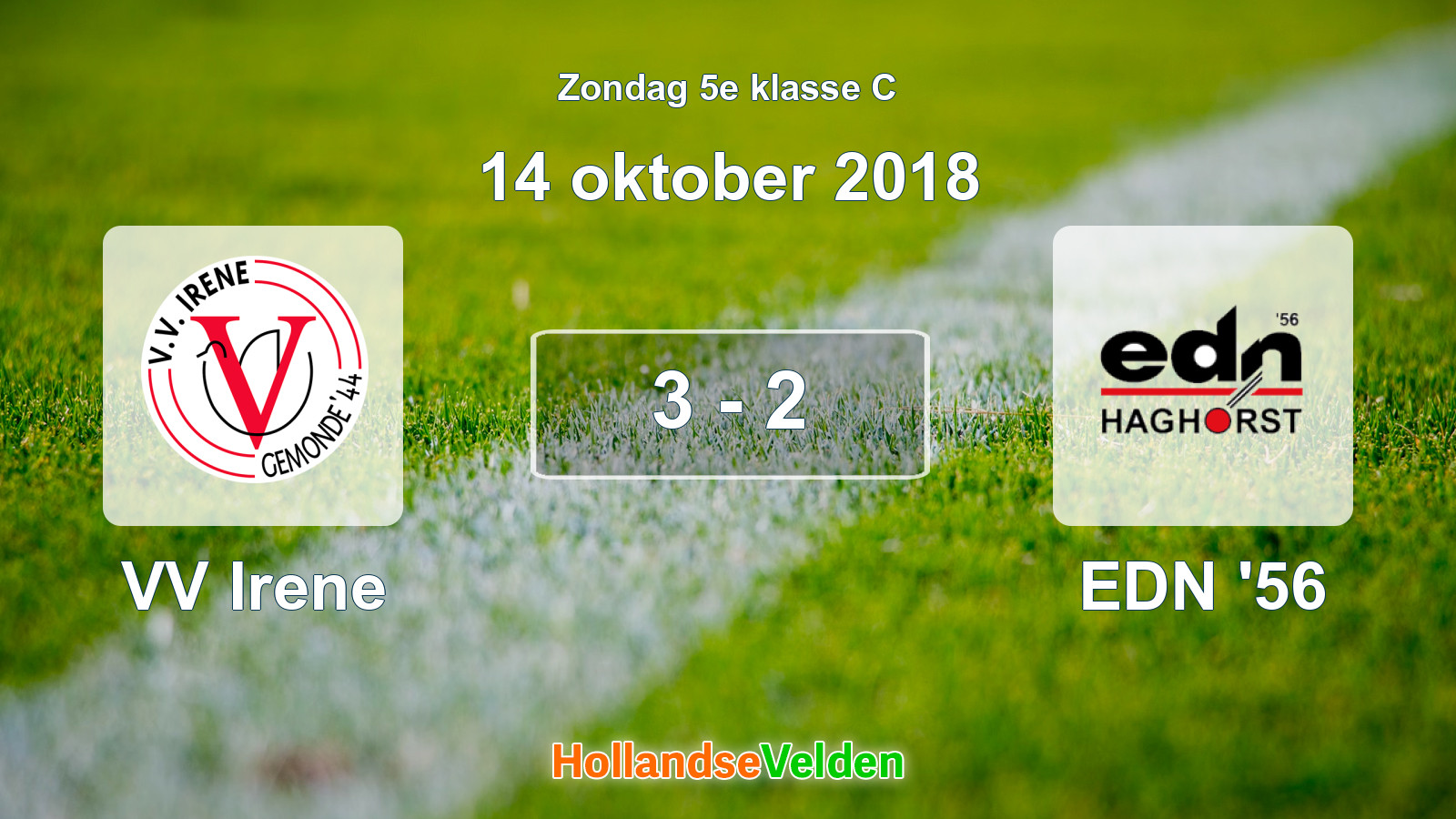 Gespeelde wedstrijd: VV Irene - EDN '56 3 - 2 (14 oktober 2018)