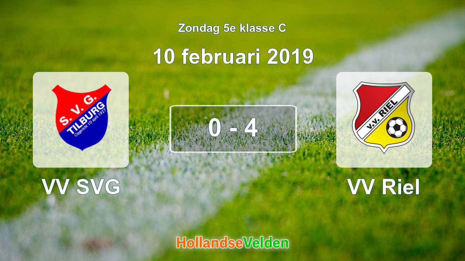 Gespeelde wedstrijd: VV SVG - VV Riel 0 - 4 (10 februari 2019)