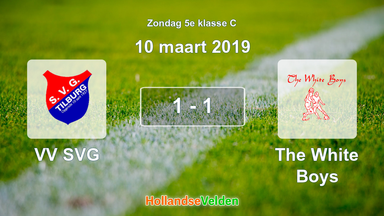 Gespeelde wedstrijd: VV SVG - The White Boys 1 - 1 (10 maart 2019)