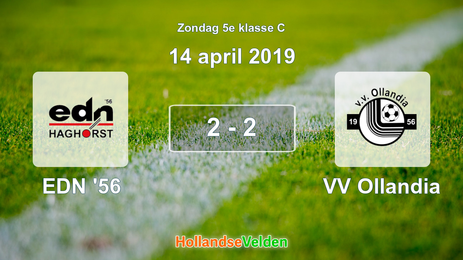 Gespeelde wedstrijd: EDN '56 - VV Ollandia 2 - 2 (14 april 2019)