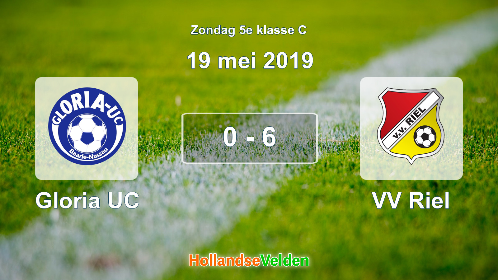 Gespeelde wedstrijd: Gloria UC - VV Riel 0 - 6 (19 mei 2019)