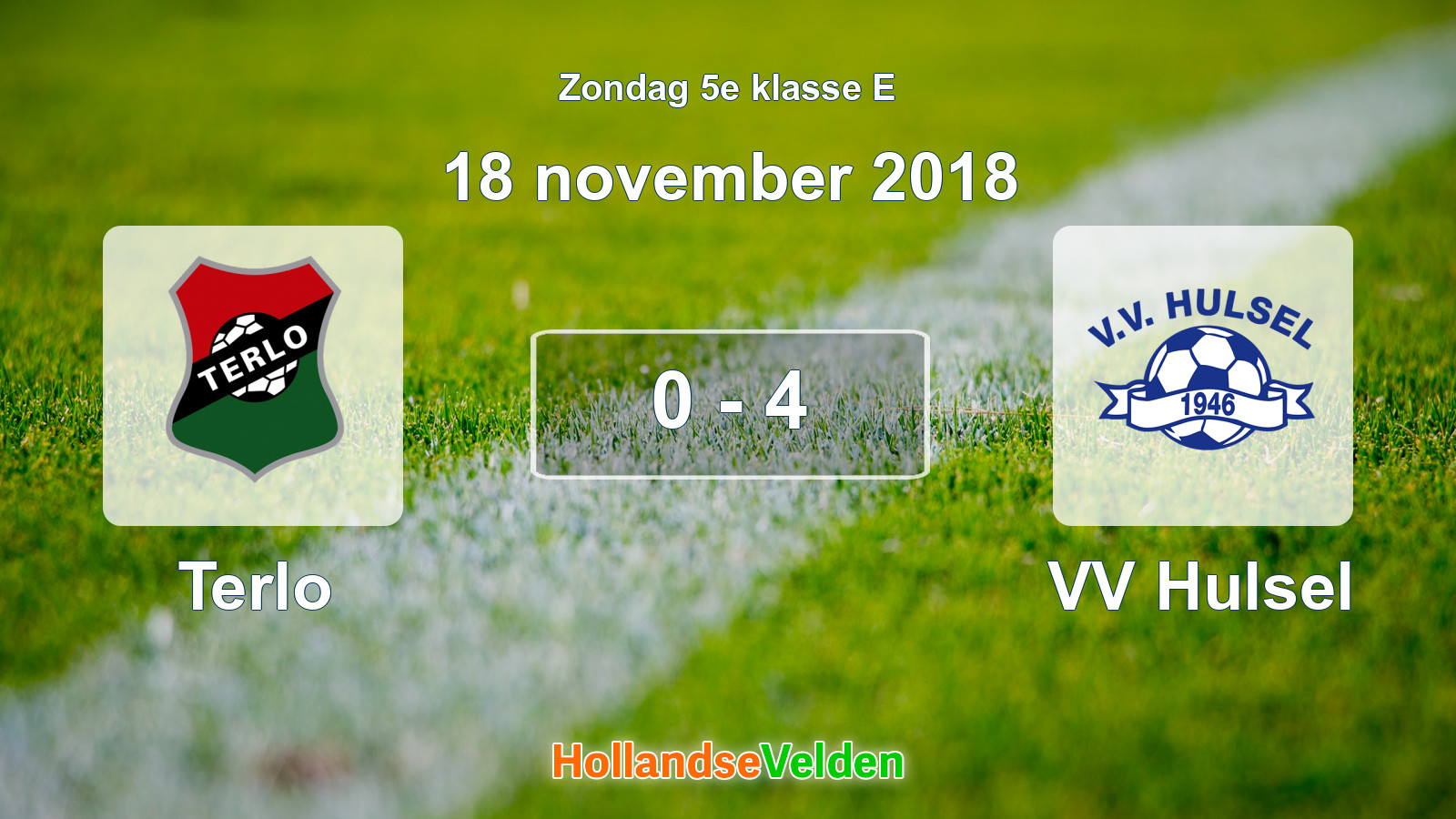 Gespeelde wedstrijd: Terlo - VV Hulsel 0 - 4 (18 november 2018)