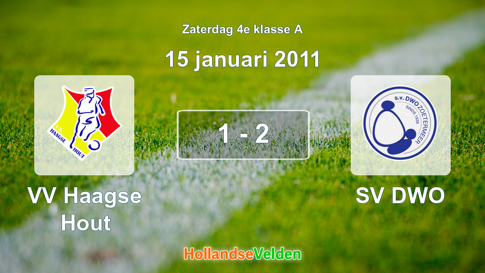 Gespeelde wedstrijd: VV Haagse Hout - SV DWO 1 - 2 (15 januari 2011)