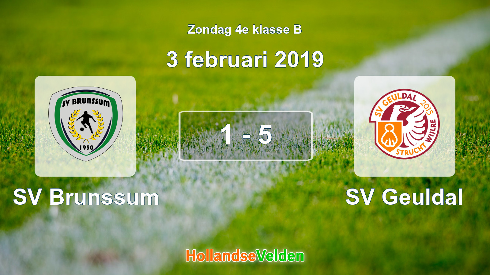 Gespeelde wedstrijd: SV Brunssum - SV Geuldal 1 - 5 (3 februari 2019)