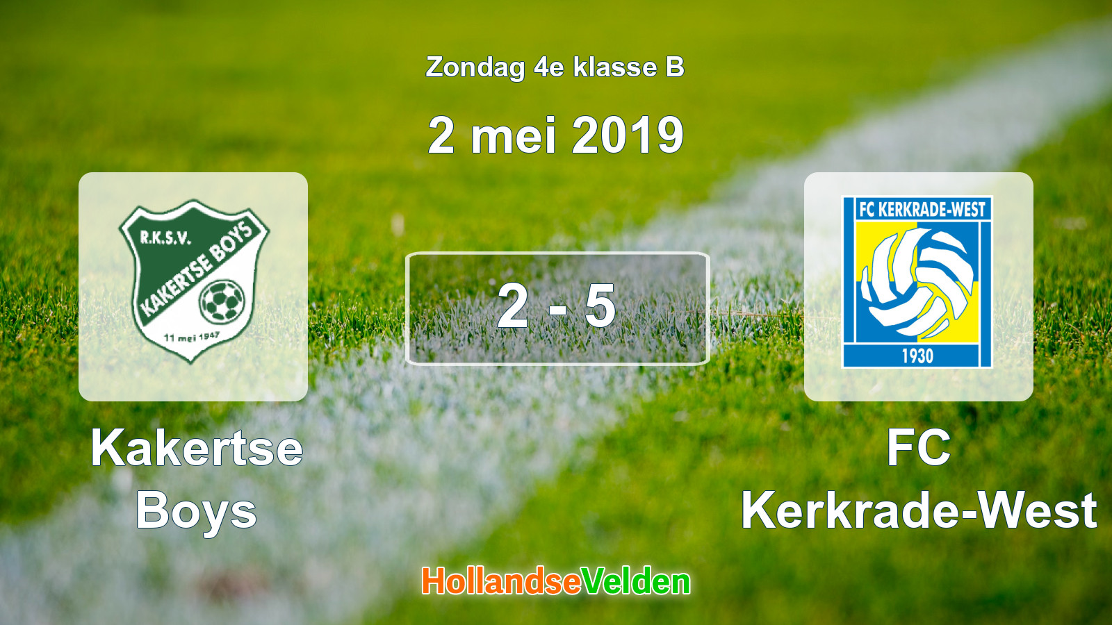 Gespeelde wedstrijd: Kakertse Boys - FC Kerkrade-West 2 - 5 (2 mei 2019)