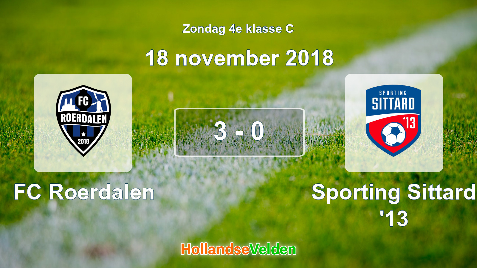 Gespeelde wedstrijd: FC Roerdalen - Sporting Sittard '13 3 - 0 (18 november 2018)