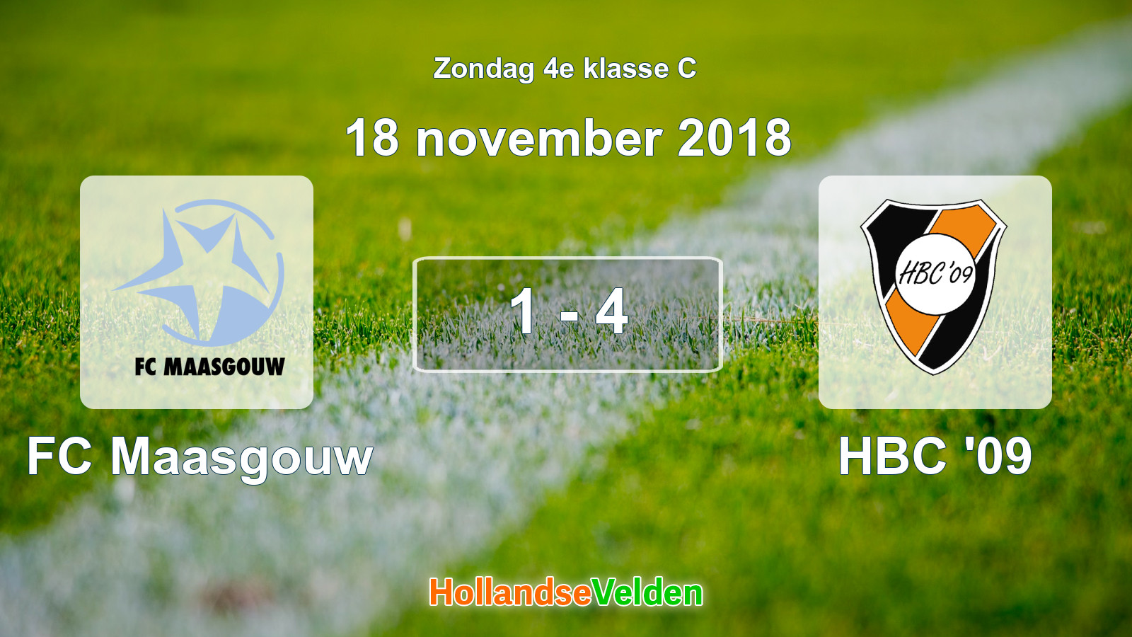 Gespeelde wedstrijd: FC Maasgouw - HBC '09 1 - 4 (18 november 2018)