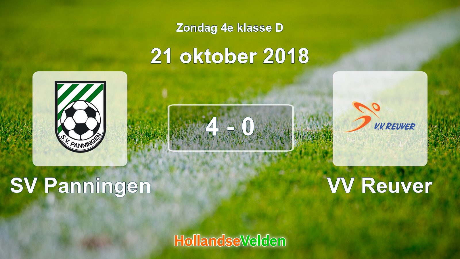 Gespeelde wedstrijd: SV Panningen - VV Reuver 4 - 0 (21 oktober 2018)