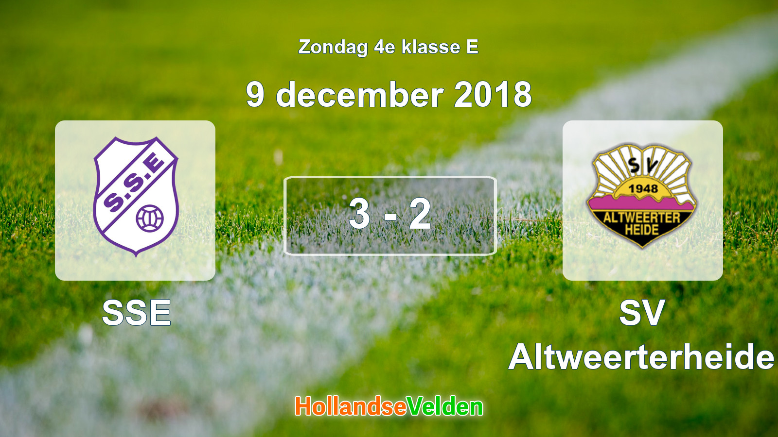 Gespeelde wedstrijd: SSE - SV Altweerterheide 3 - 2 (9 december 2018)