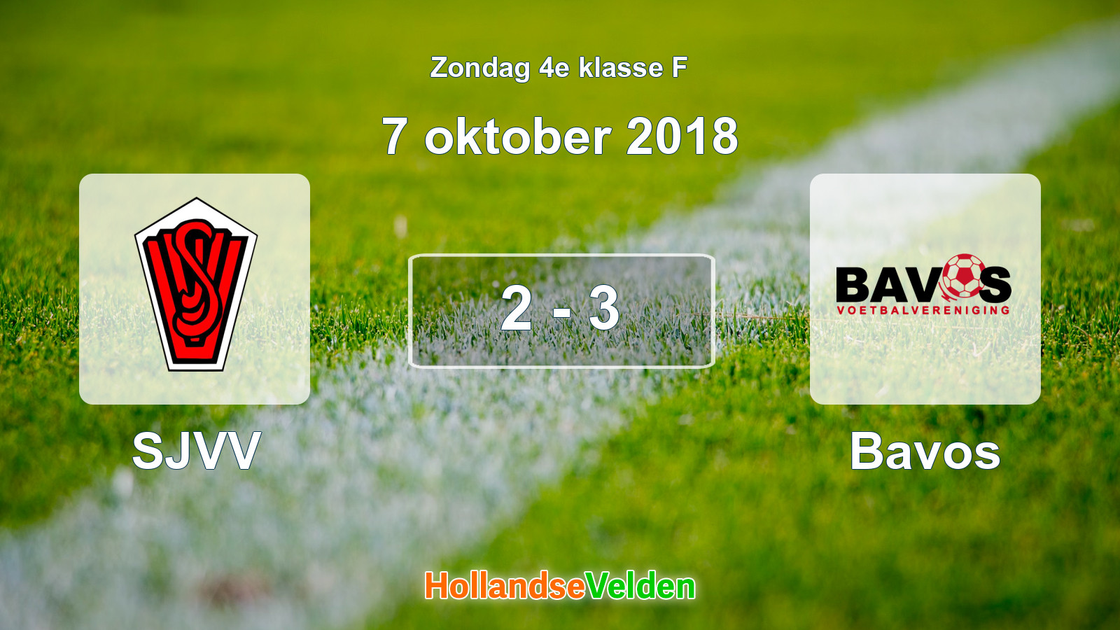 Gespeelde wedstrijd: SJVV - Bavos 2 - 3 (7 oktober 2018)