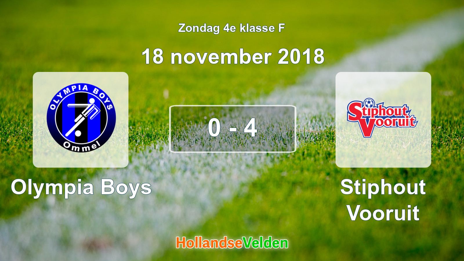 Gespeelde wedstrijd: Olympia Boys - Stiphout Vooruit 0 - 4 (18 november 2018)