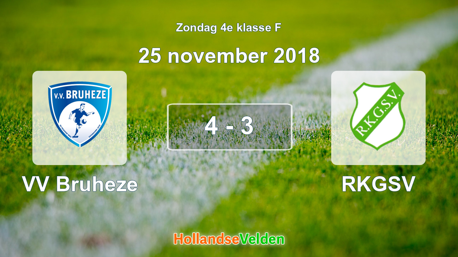 Gespeelde wedstrijd: VV Bruheze - RKGSV 4 - 3 (25 november 2018)