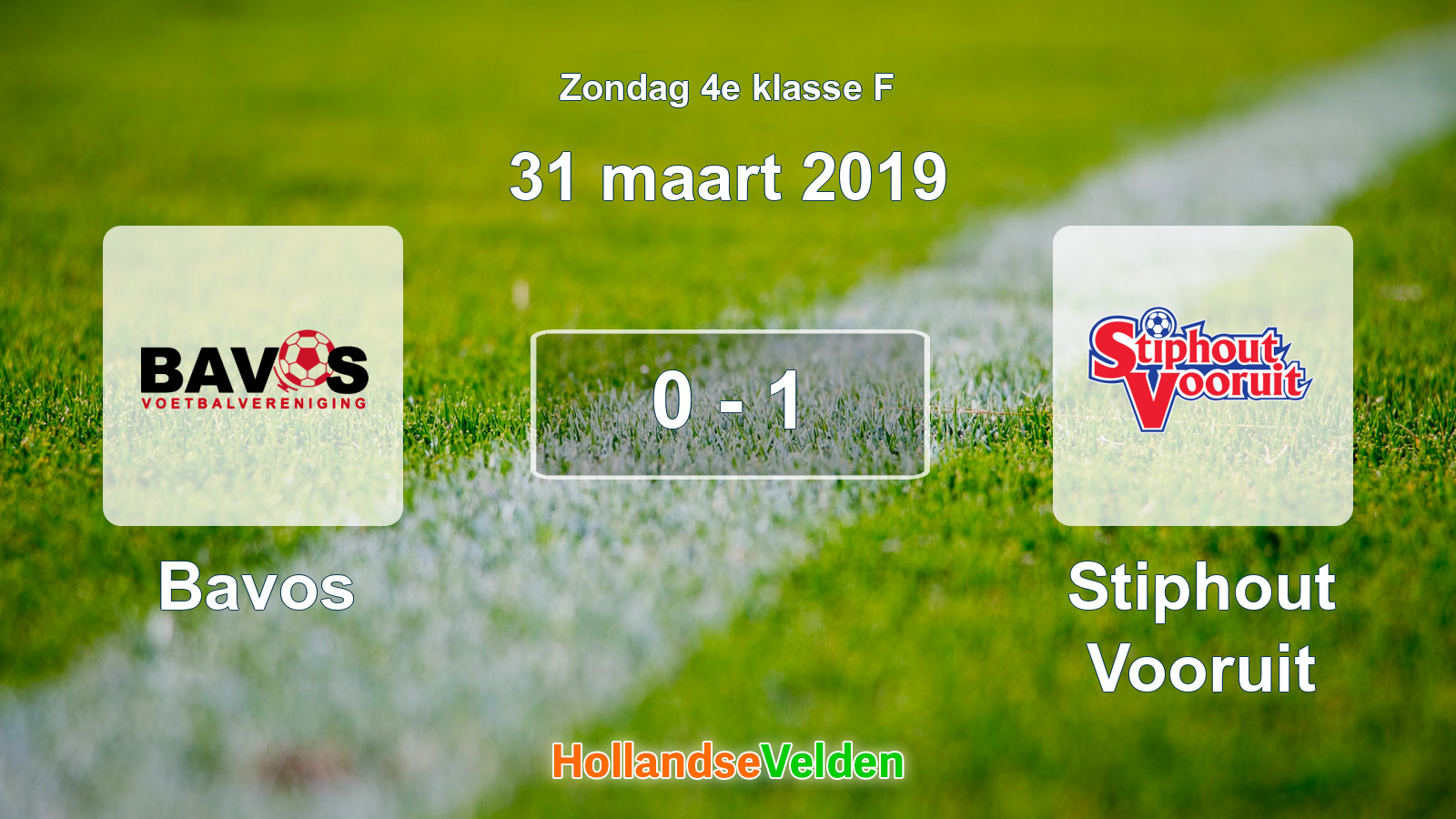 Gespeelde wedstrijd: Bavos - Stiphout Vooruit 0 - 1 (31 maart 2019)