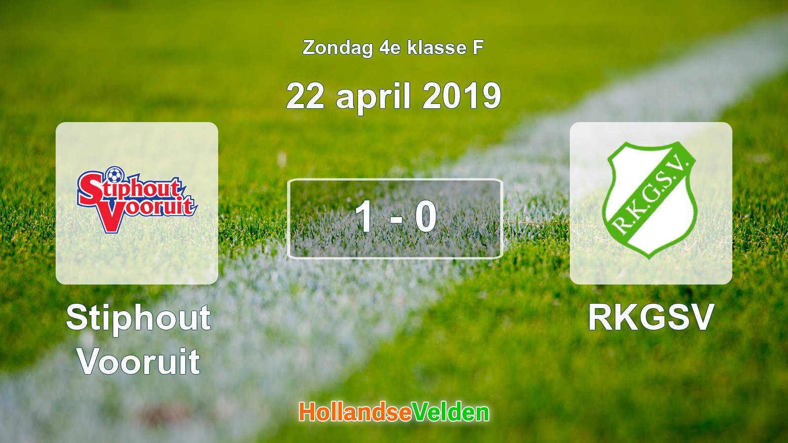 Gespeelde wedstrijd: Stiphout Vooruit - RKGSV 1 - 0 (22 april 2019)