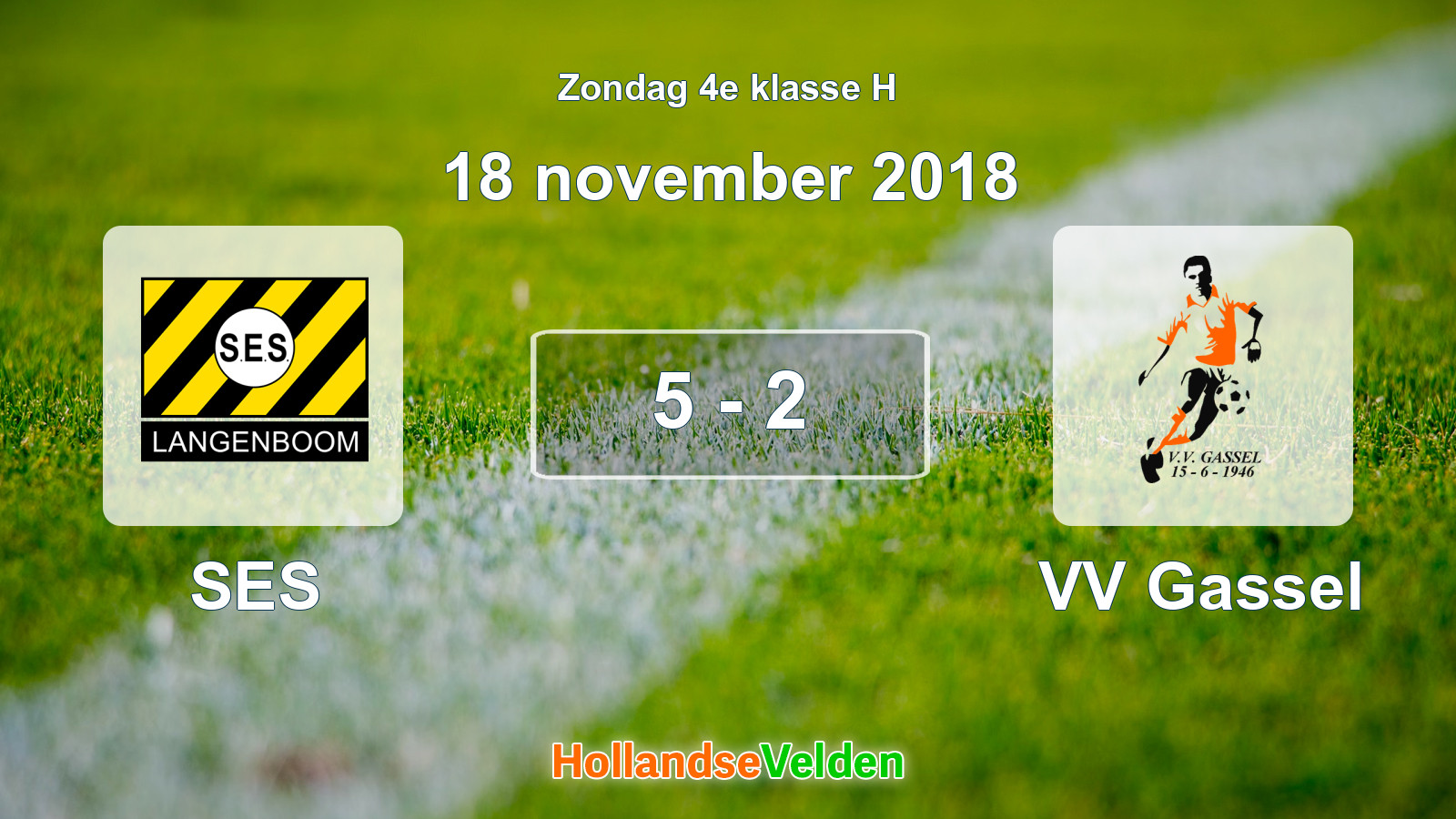 Gespeelde wedstrijd: SES - VV Gassel 5 - 2 (18 november 2018)