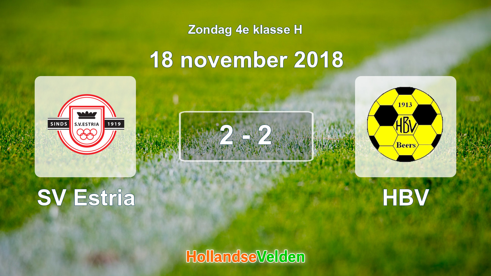 Gespeelde wedstrijd: SV Estria - HBV 2 - 2 (18 november 2018)