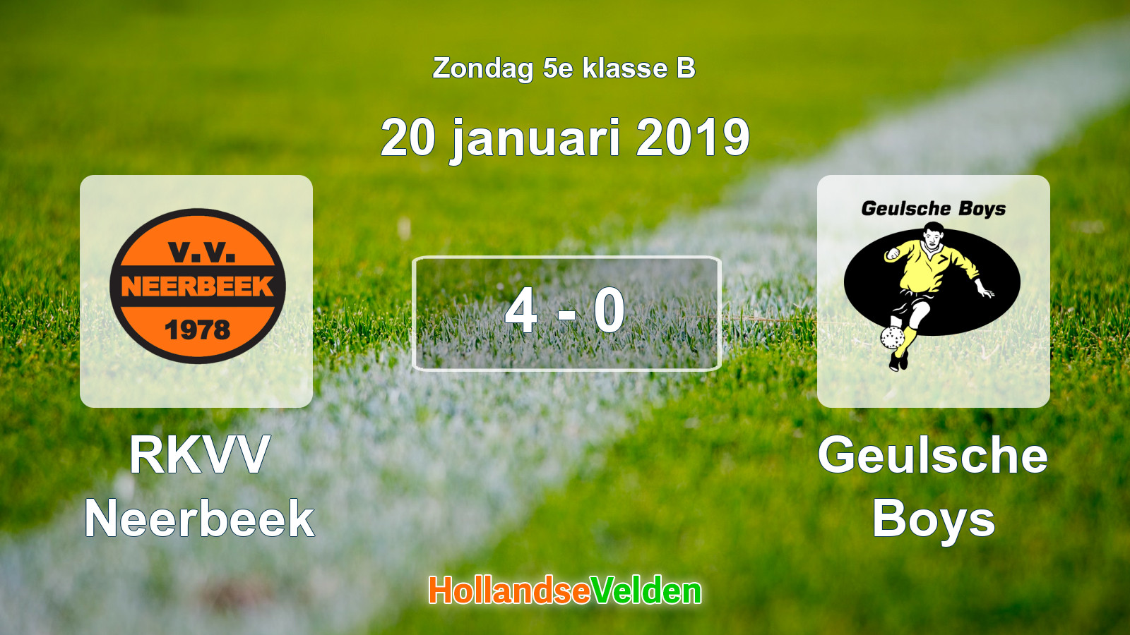 Gespeelde wedstrijd: RKVV Neerbeek - Geulsche Boys 4 - 0 (20 januari 2019)