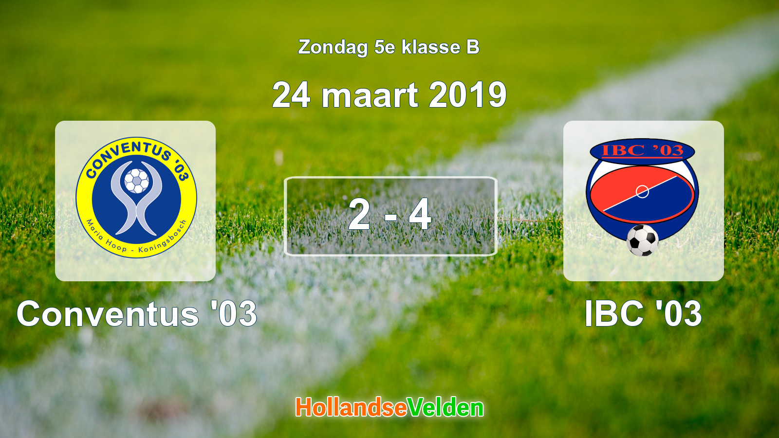Gespeelde wedstrijd: Conventus '03 - IBC '03 2 - 4 (24 maart 2019)