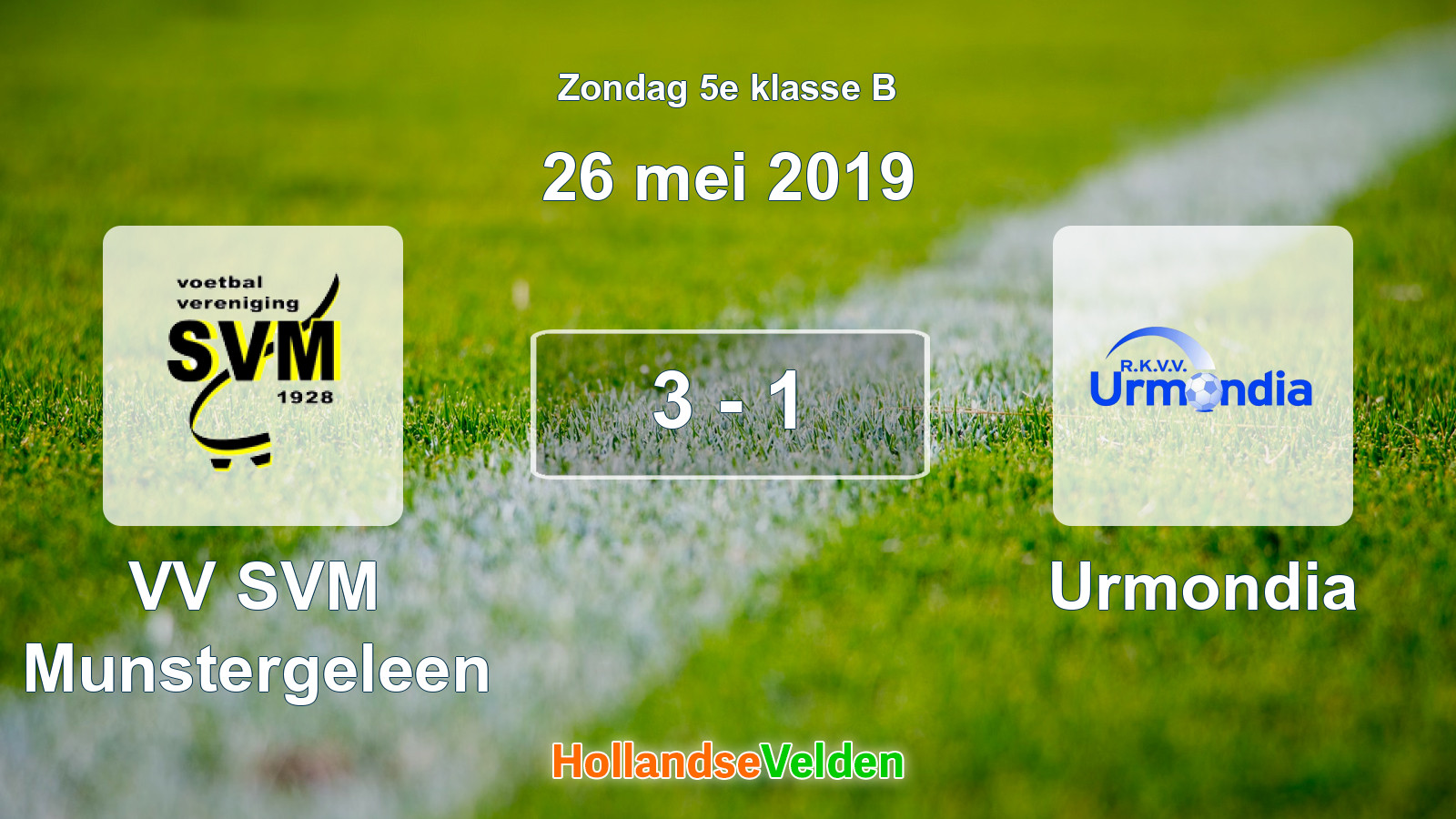 Gespeelde wedstrijd: VV SVM Munstergeleen - Urmondia 3 - 1 (26 mei 2019)