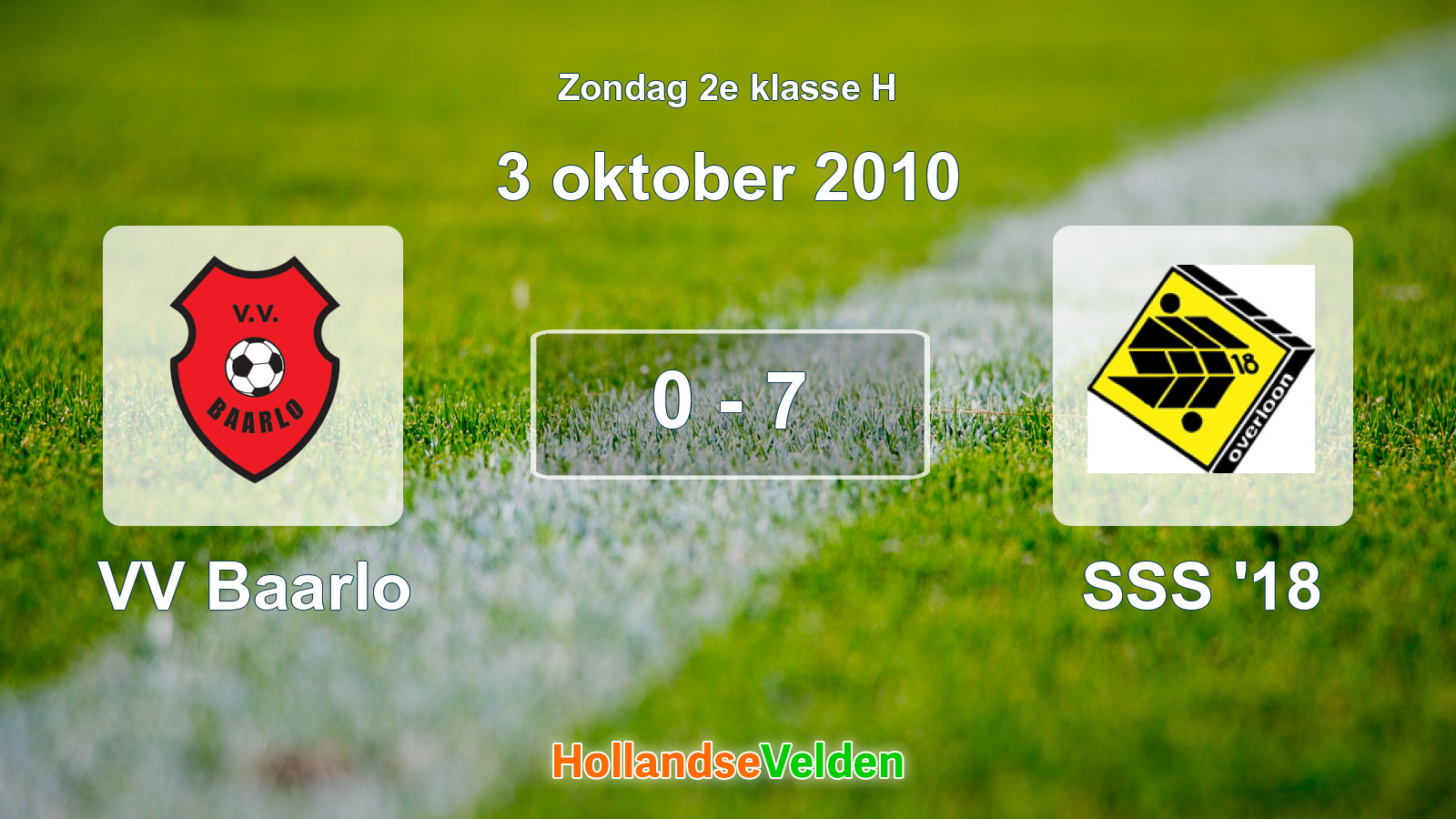Gespeelde wedstrijd: VV Baarlo - SSS '18 0 - 7 (3 oktober 2010)