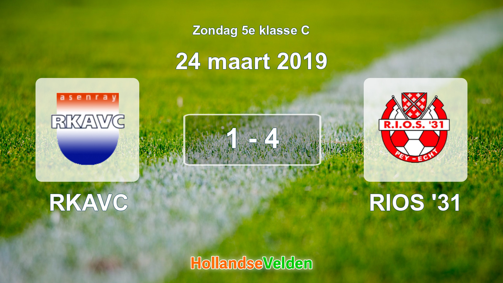Gespeelde wedstrijd: RKAVC - RIOS '31 1 - 4 (24 maart 2019)