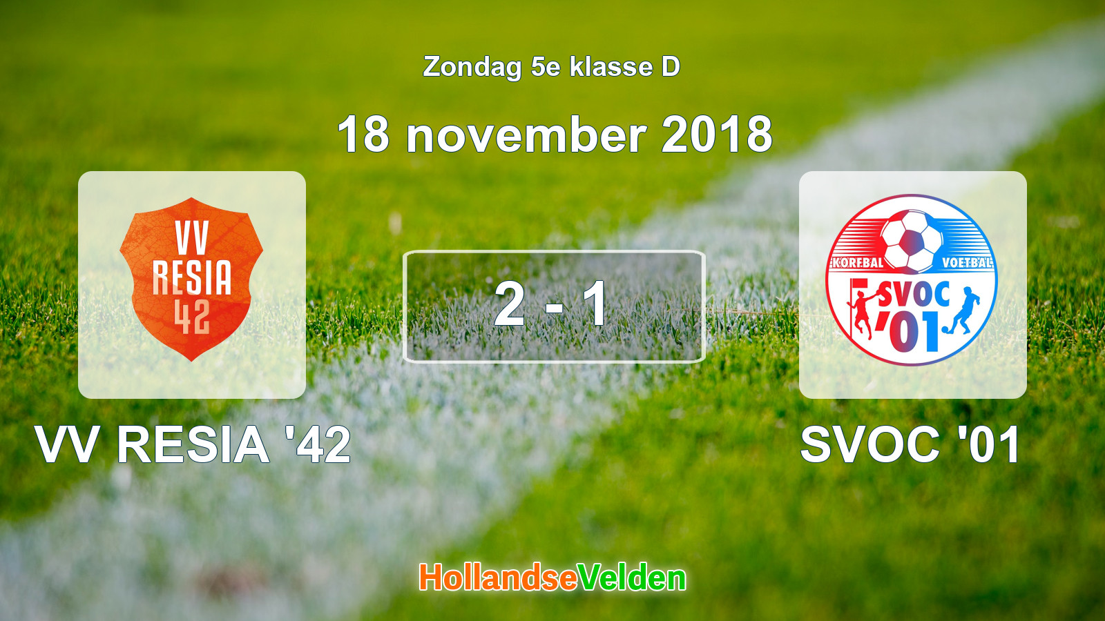 Gespeelde wedstrijd: VV RESIA '42 - SVOC '01 2 - 1 (18 november 2018)