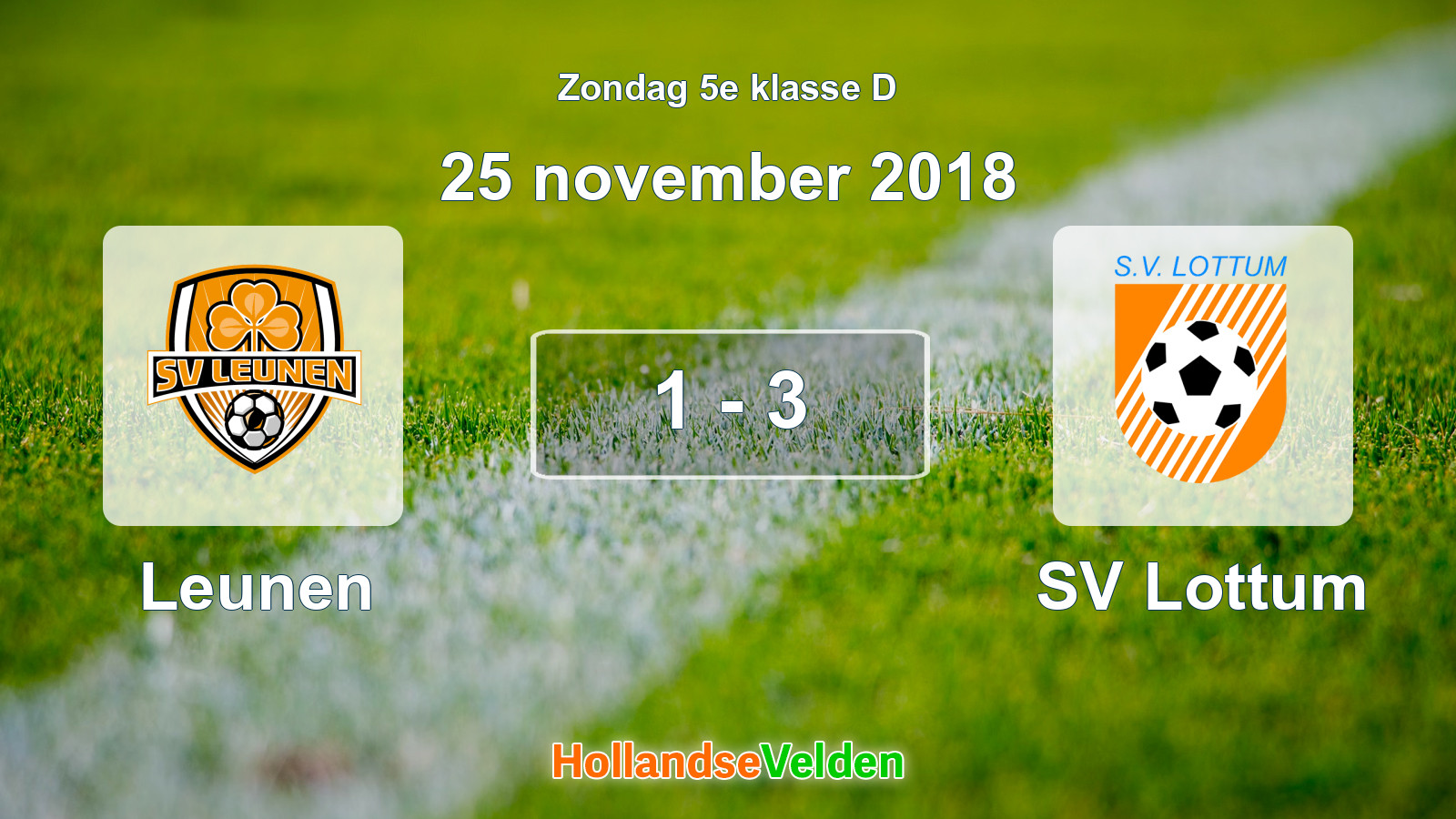 Gespeelde wedstrijd: Leunen - SV Lottum 1 - 3 (25 november 2018)