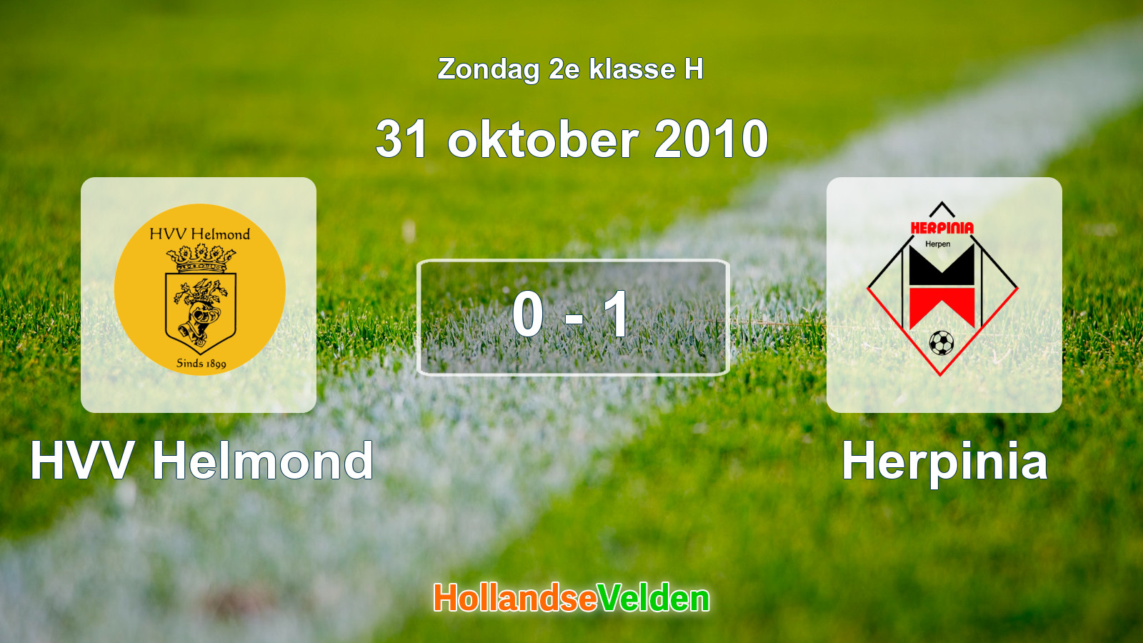 Gespeelde wedstrijd: HVV Helmond - Herpinia 0 - 1 (31 oktober 2010)