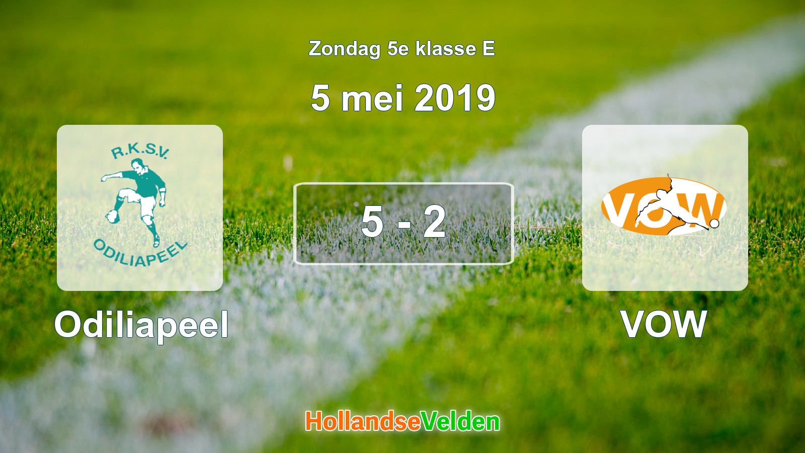 Gespeelde wedstrijd: Odiliapeel - VOW 5 - 2 (5 mei 2019)