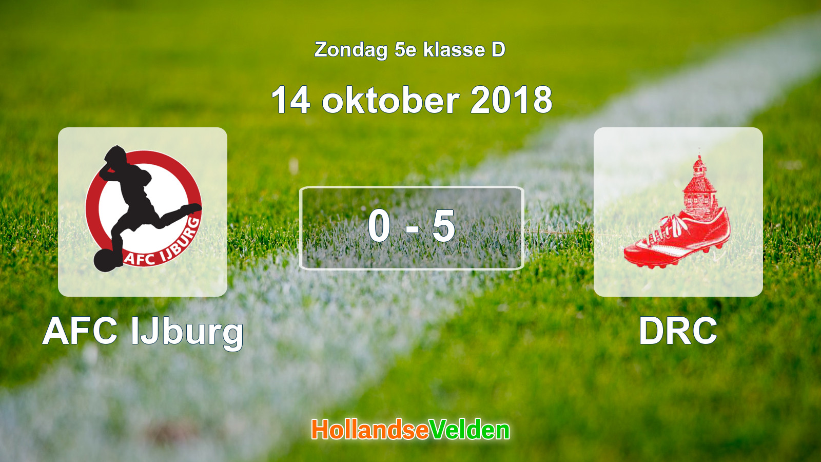 Gespeelde wedstrijd: AFC IJburg - DRC 0 - 5 (14 oktober 2018)