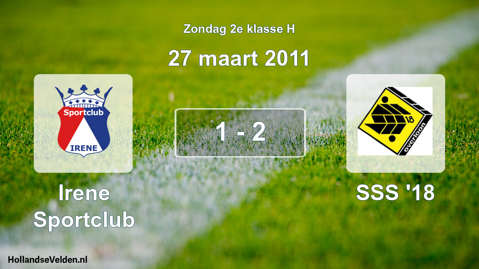 Gespeelde wedstrijd: Irene Sportclub - SSS '18 1 - 2 (27 maart 2011)