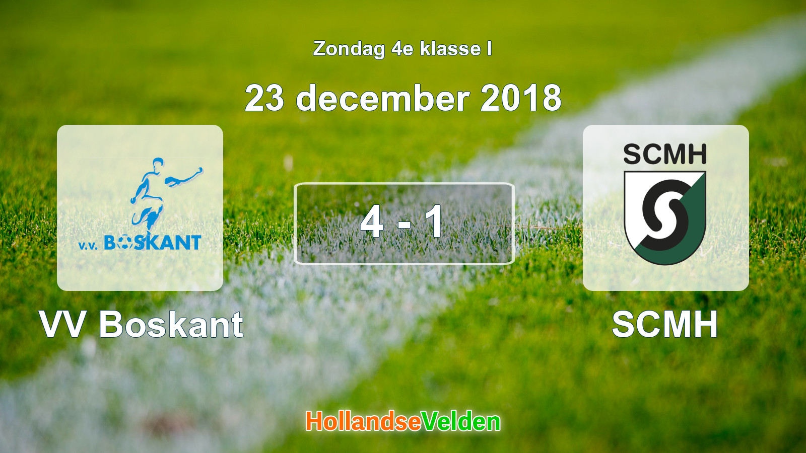 Gespeelde wedstrijd: VV Boskant - SCMH 4 - 1 (23 december 2018)