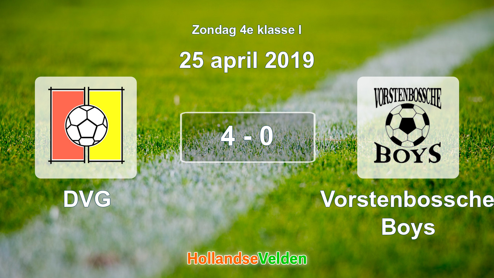 Gespeelde wedstrijd: DVG - Vorstenbossche Boys 4 - 0 (25 april 2019)