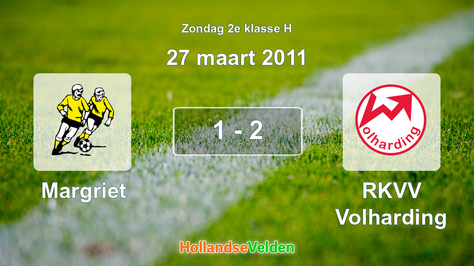 Gespeelde wedstrijd: Margriet - RKVV Volharding 1 - 2 (27 maart 2011)