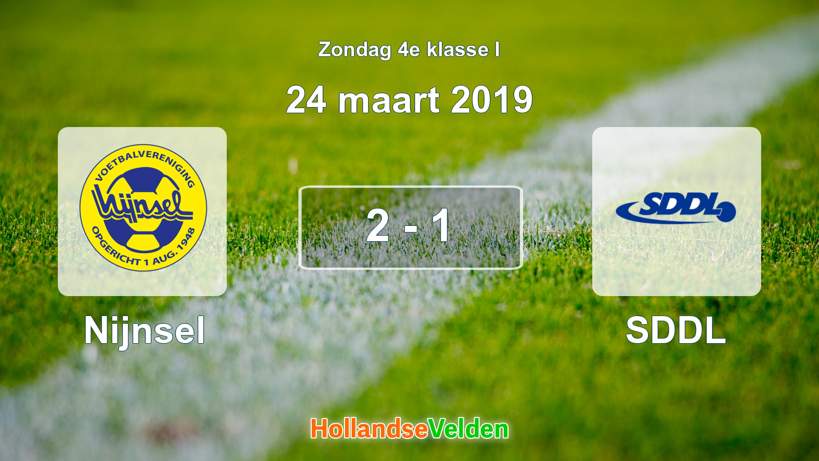 Gespeelde wedstrijd: Nijnsel - SDDL 2 - 1 (24 maart 2019)