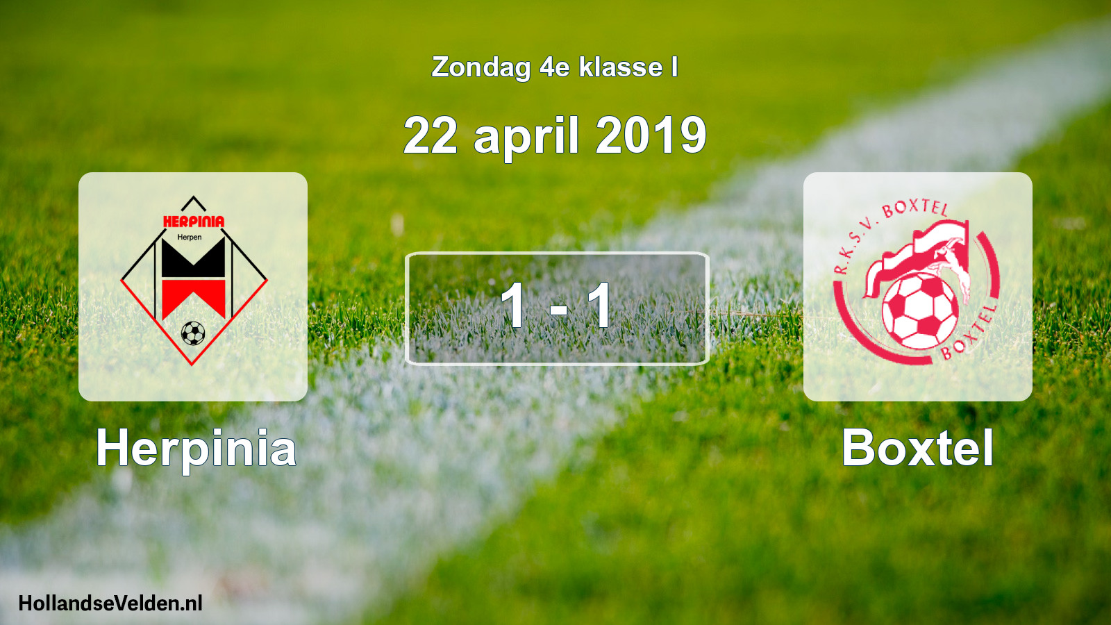 Gespeelde wedstrijd: Herpinia - Boxtel 1 - 1 (22 april 2019)