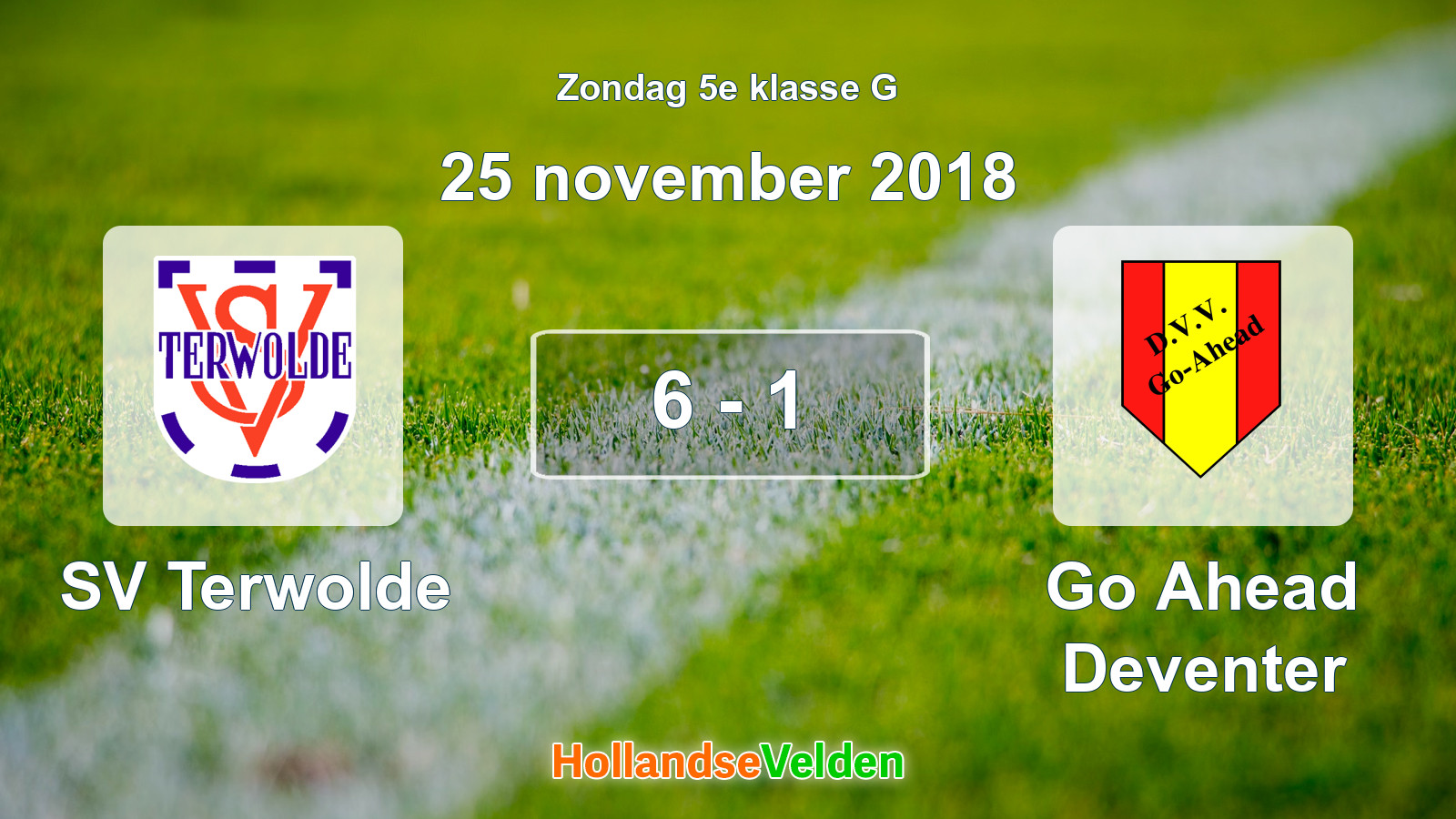 Gespeelde wedstrijd: SV Terwolde - Go Ahead Deventer 6 - 1 (25 november 2018)