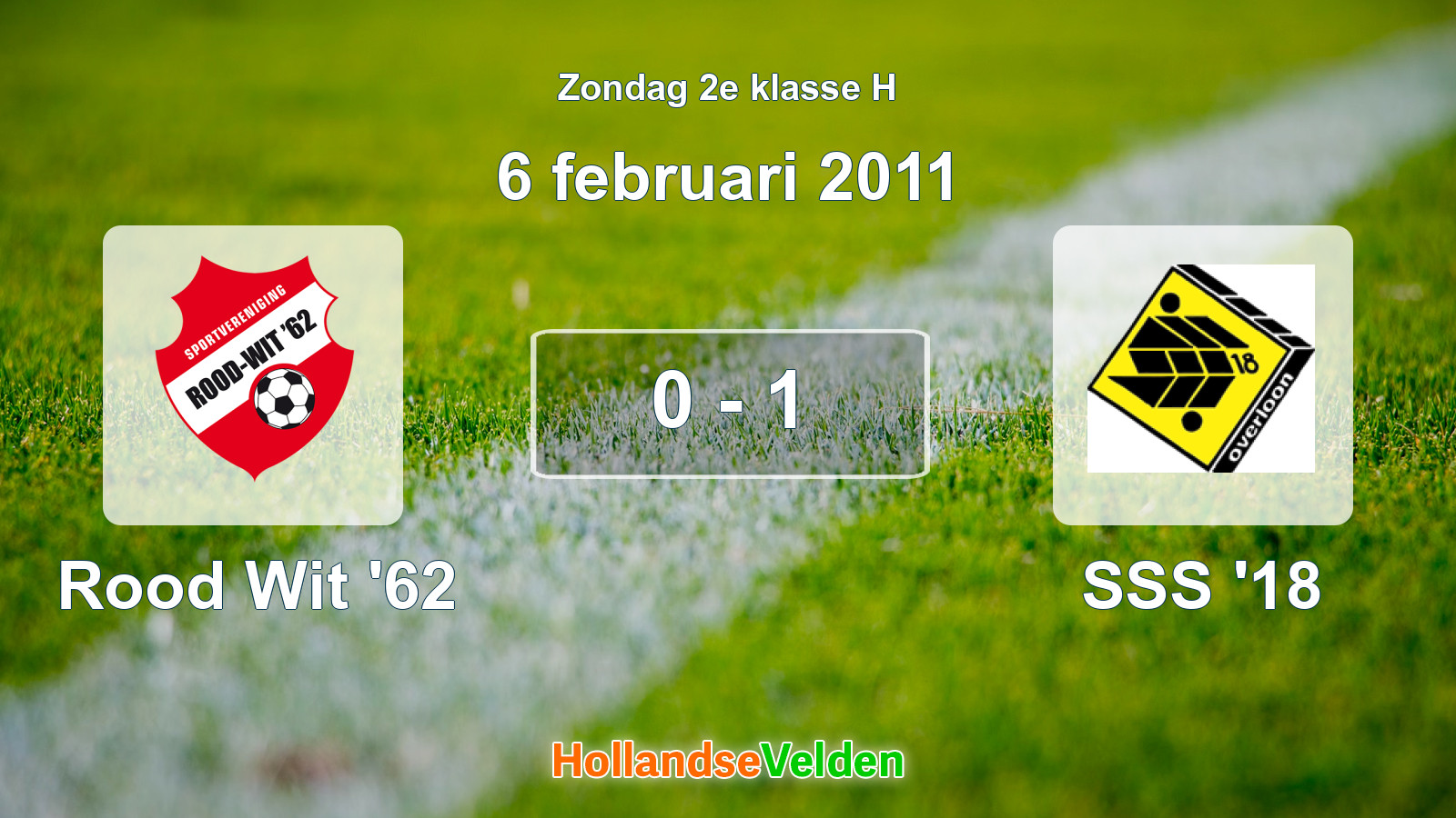 Gespeelde wedstrijd: Rood Wit '62 - SSS '18 0 - 1 (6 februari 2011)