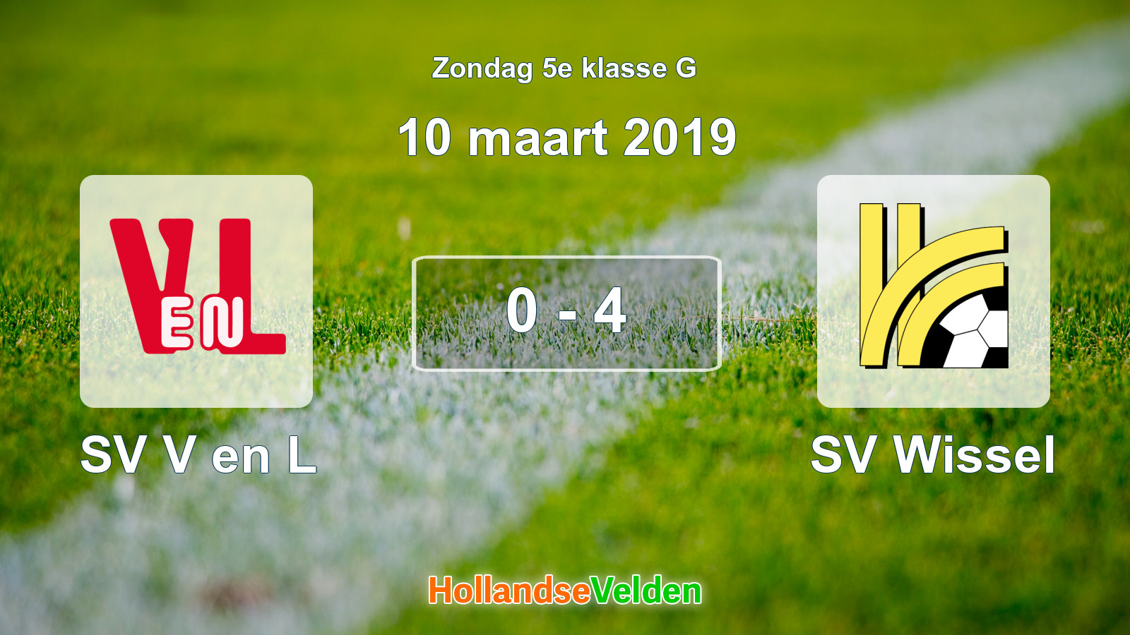 Gespeelde wedstrijd: SV V en L - SV Wissel 0 - 4 (10 maart 2019)