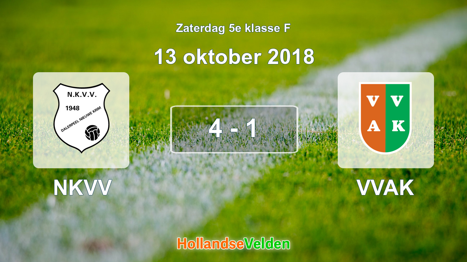Gespeelde wedstrijd: NKVV - VVAK 4 - 1 (13 oktober 2018)