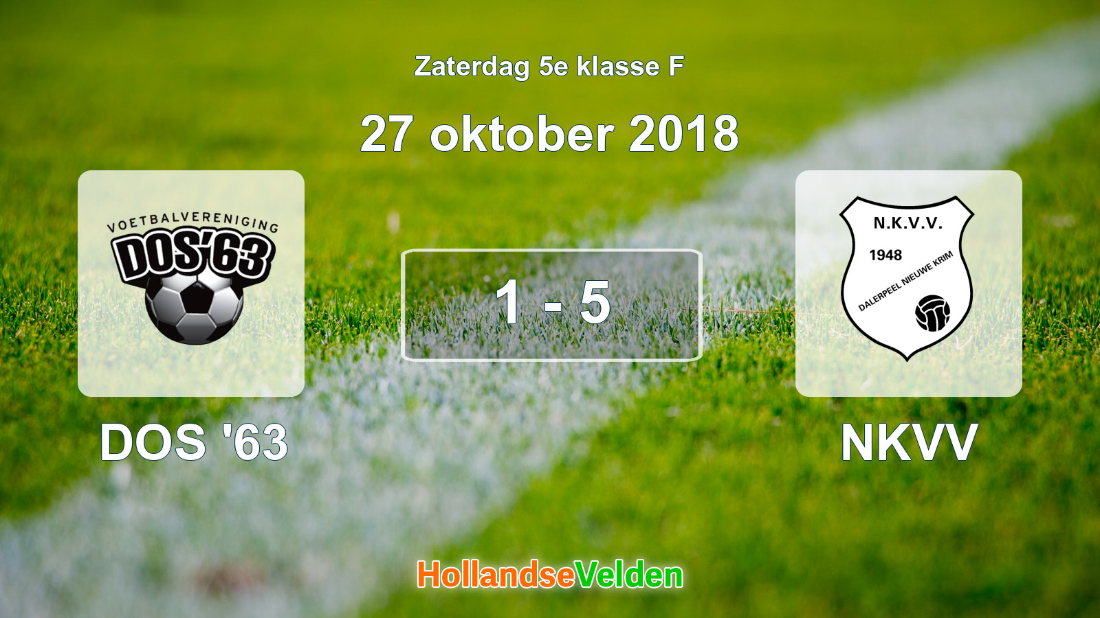 Gespeelde wedstrijd: DOS '63 - NKVV 1 - 5 (27 oktober 2018)